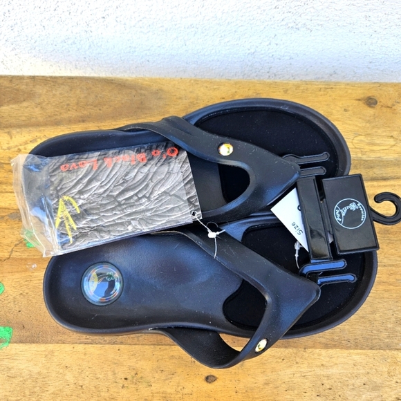 Hawaiian Jellys Ultra Comfort O'o Black Lava Unisex Sandals Women's Siz… - Picture 4 of 16